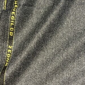 ゼニアスーツ：BEST600 フランネル スーツ生地｜カシミヤ92% × シルク8% グレーマイクロストライプ