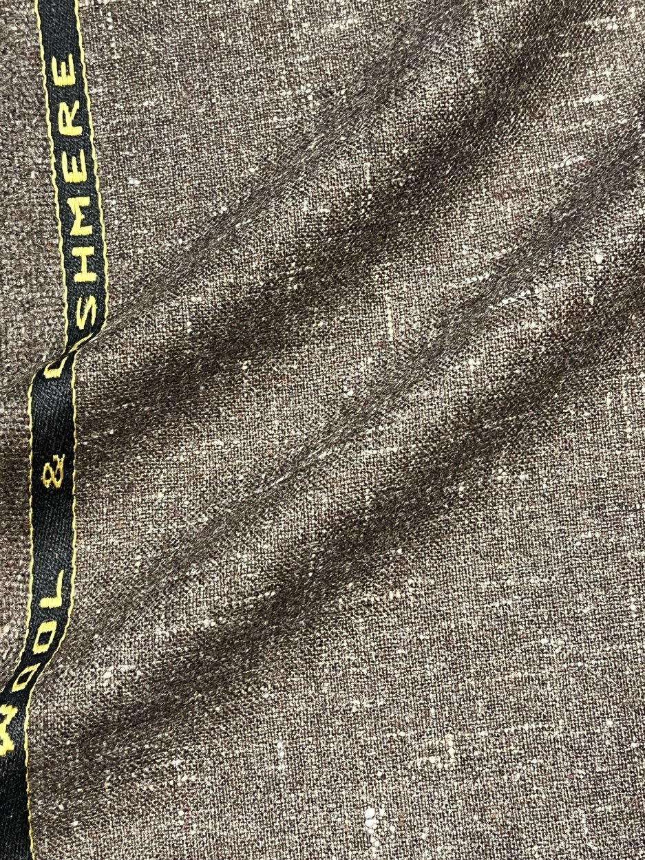 ゼニアジャケット:ウールカシミヤ:ブラウンツイード