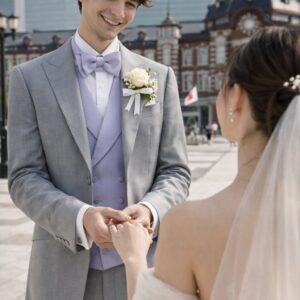 Tallia di Delfino S130 シルバーグレー:フロックコートスーツ