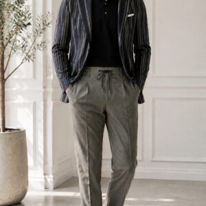 ZEGNA ストライプジャケットと洗えるウールジャージーパンツ|クールビズ